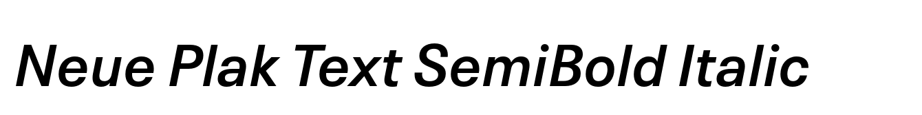 Neue Plak Text SemiBold Italic image